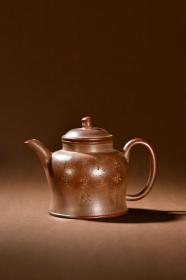 旧藏 紫砂老料诗文茶壶。