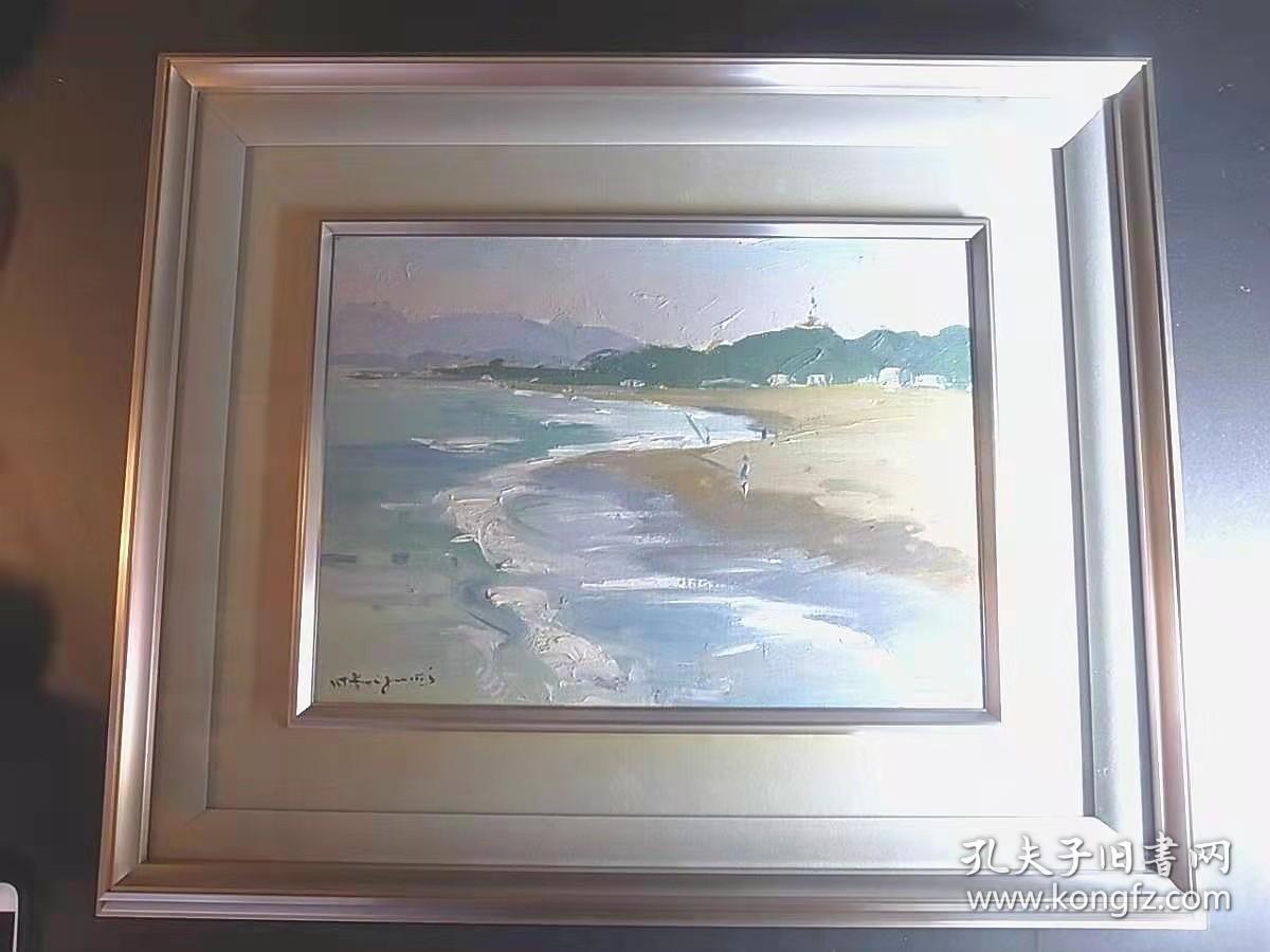 日本油画家小泉元生一水会常任委员精品油画平塚海岸日本原框 可直接上墙 收藏装饰礼品俱佳 孔夫子旧书网