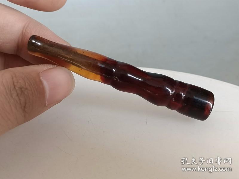 乡下收的清代老琥珀烟嘴0