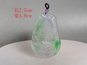 天然冰种飘绿翡翠佩