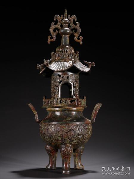 旧藏·青铜饕餮纹龙头香薰炉