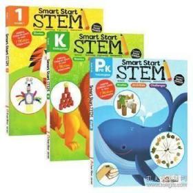 聪慧启蒙系列科学练习册套装3册 英文原版 Smart Start STEM Grade Prek K 1 幼儿园小中大班一年级 美国加州教辅进口英语书