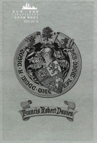 英国艺术家"THOMAS MORING" 铜版纹章藏书票 票主：FRANCIS R.DAVIES,ESQ 1901