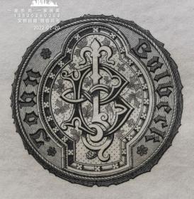 英国艺术家"THOMAS MORING" 铜版纹章藏书票 票主：JOHN BULBECK,ESQ 1901