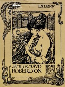 英国艺术家“亨利·奥斯波瓦特（Henry OSPOVAT，1877—1909） ”仕女藏书票—《少女与花卉》  新艺术名作 1898