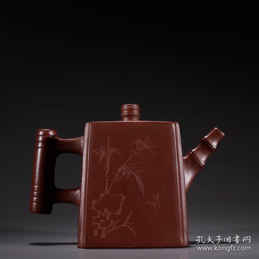 储建飞款紫砂竹节纹茶壶