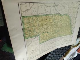 买满就送 1943年的内华达州 内布拉斯加州的地图，书刊内页一张，来自一本1943年出版的英文地图集
