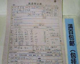 民兵登记表1960年