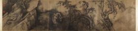 元佚名兩龍圖國畫水墨寫意畫畫稿古畫原作畫中式裝飾畫