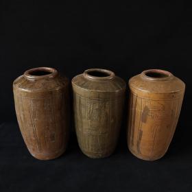民俗老物件老陶罐酒壇花瓶創意老瓦罐古陶器懷舊收藏擺件道具裝飾