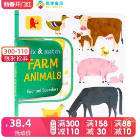 配对游戏 农场动物 趣味书Mix and Match: Farm Animals 英文原版绘本 动物启蒙认知  配对翻翻书 亲子互动游戏书 纸板书