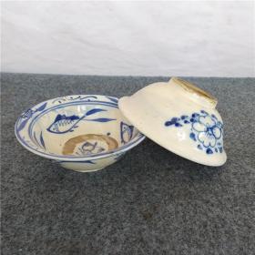 民俗老物件老土碗魚碗瓷碗農村雜項老東西復古懷舊裝飾道具擺件