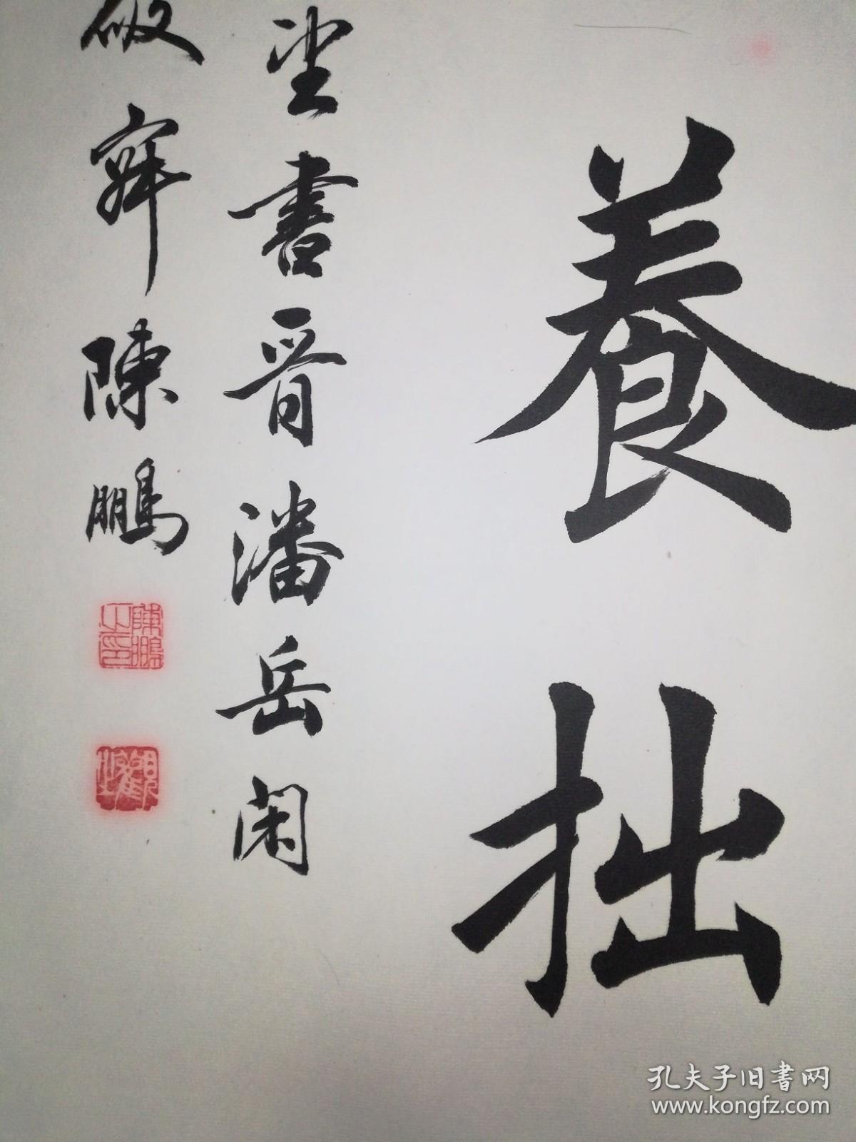 手书真迹书法欧楷名家陈鹏仰众妙而绝思终优游以养拙四尺斗方镜心