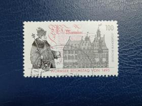 德國郵票（建筑）：1995 沃爾姆斯國會大廈500周年 1套1枚 （信銷）