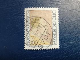 德国邮票（人物 艺术） 1991 奥托·迪克斯诞辰100周年 1枚 （信销）1
