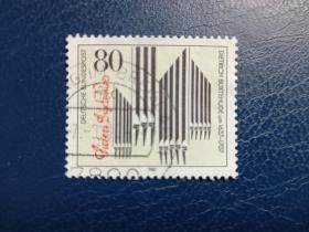 德国邮票（人物）1987 年，作曲家和管风琴家迪特里希·布克斯特胡德 (Dietrich Buxtehude) 诞辰 350 周年1套1枚 （信销）