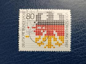 德國郵票（人物）1987 年人口普查1套1枚 （信銷）3
