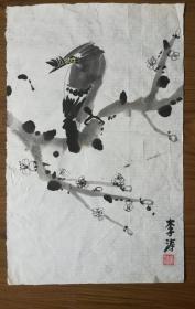 手绘真迹国画：李涛儿童画《鹰》