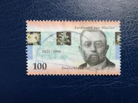 德国邮票（人物）：1996植物学家费迪南德·冯·穆勒（Ferdinand von Mueller）逝世100周年 1套1枚 （信销）