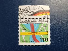 德国邮票（桥）1998 格里尼克桥1套1枚 （信销全戳）