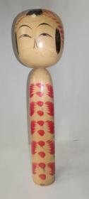 日本传统木芥子（こけし）我妻信雄作 远刈田系 通高36厘米  老旧