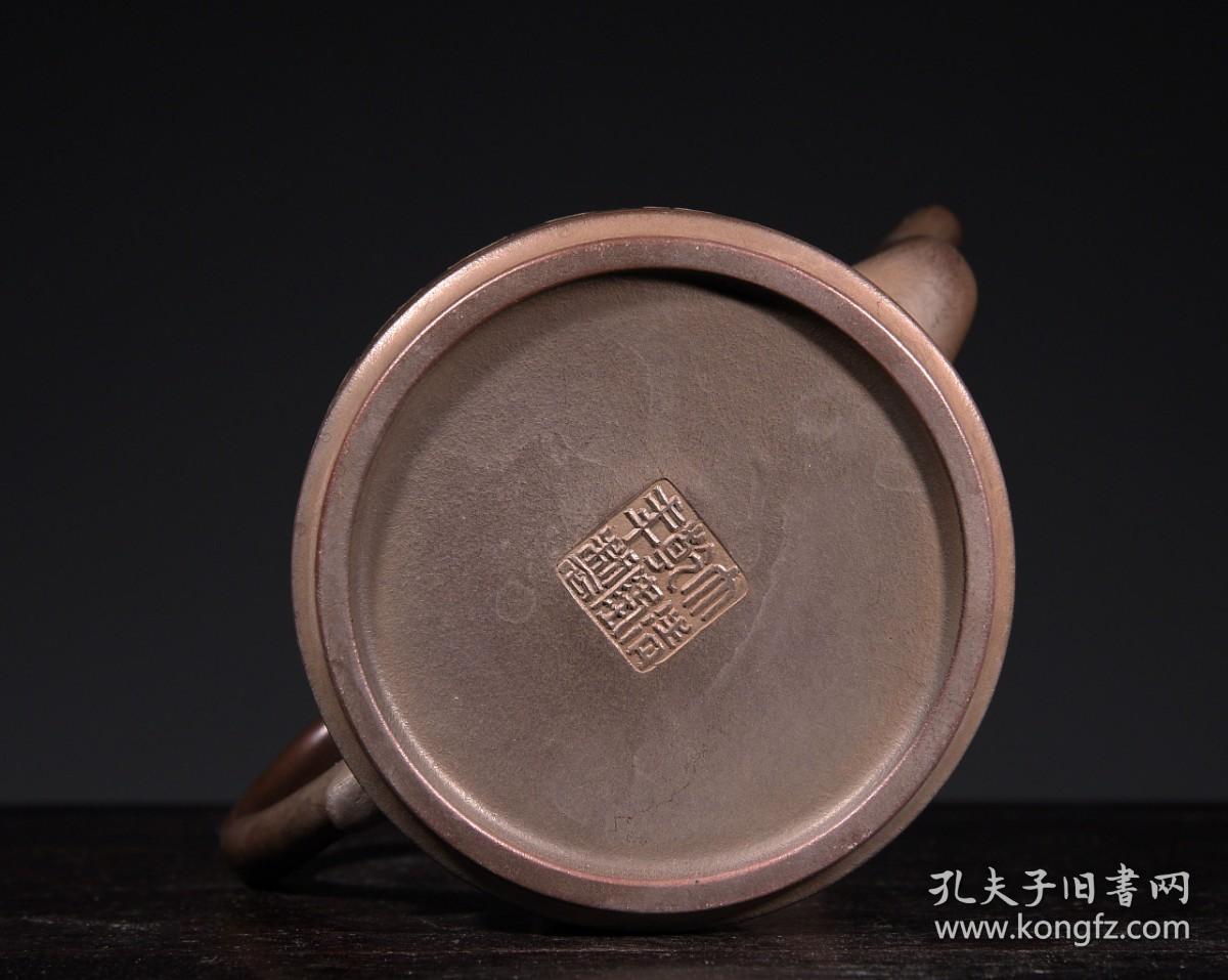 回流"大清乾隆年制"手工加彩风景诗文紫砂壶