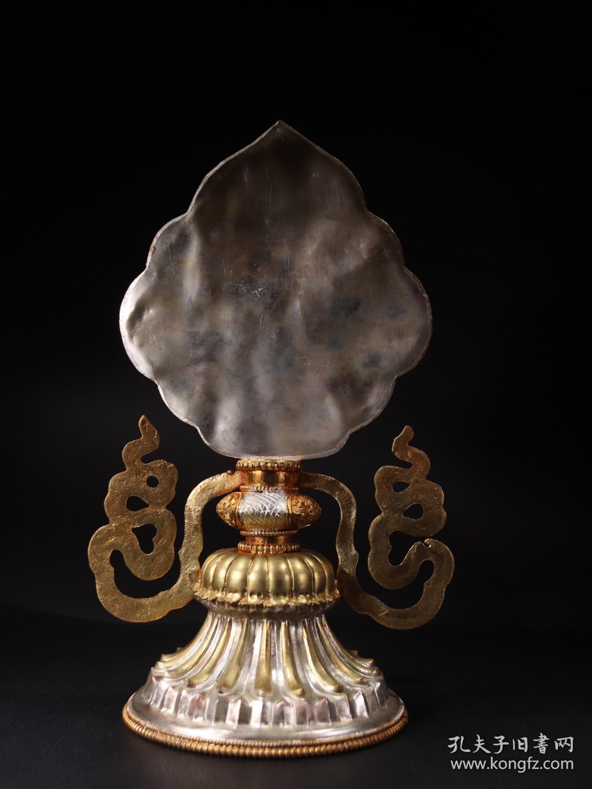 旧藏铜鎏金五佛灯盏