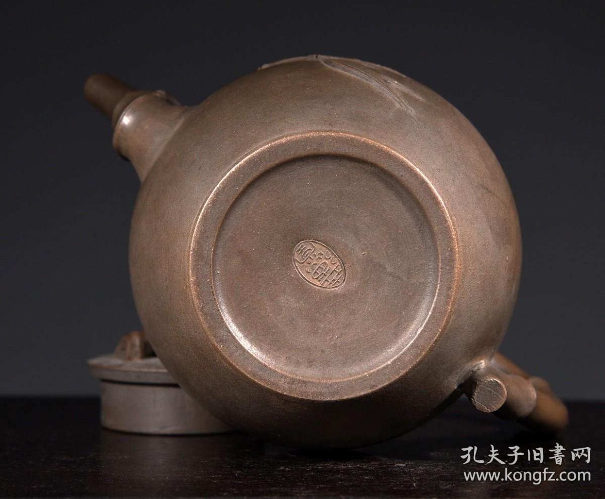 回流"清德堂"手工制竹节纹紫砂壶