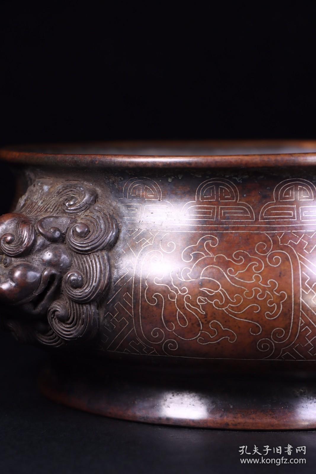 回流:石叟款铜镶嵌银丝香炉