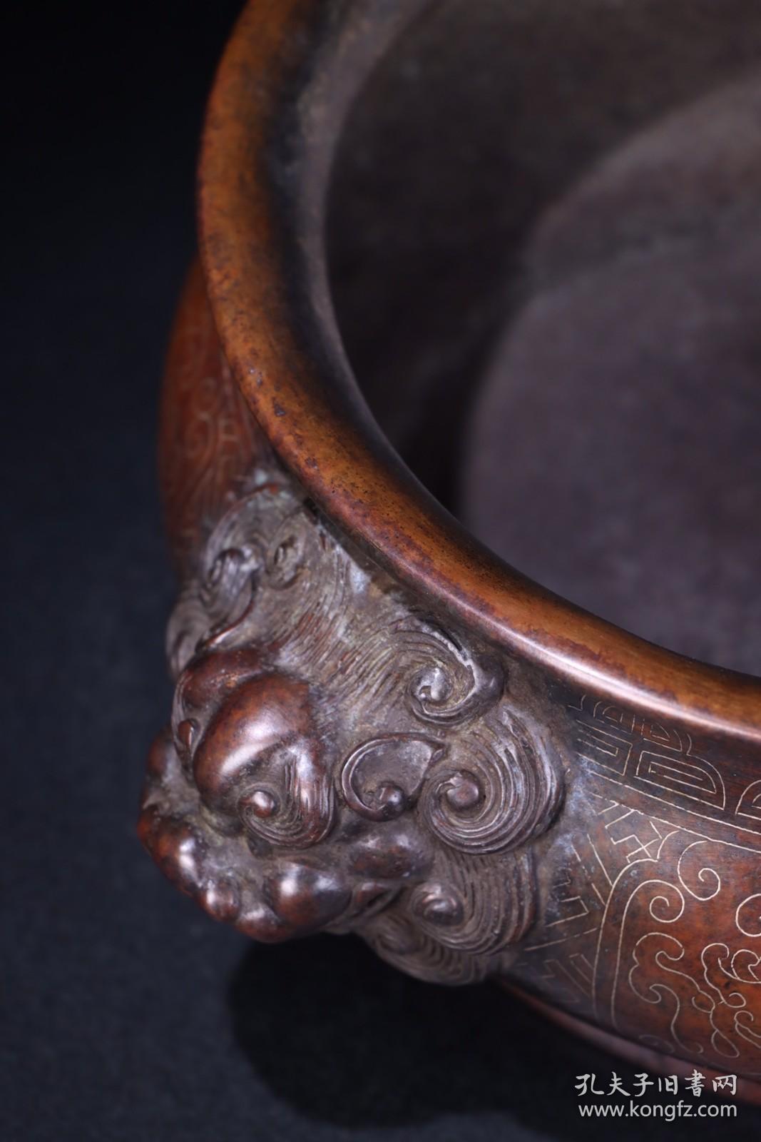 回流:石叟款铜镶嵌银丝香炉