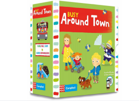 BUSY AROUND TOWN Busy系列小镇生活5册套装 音频 儿童推拉滑卡舌益智机关游戏图画故事儿童绘本书籍