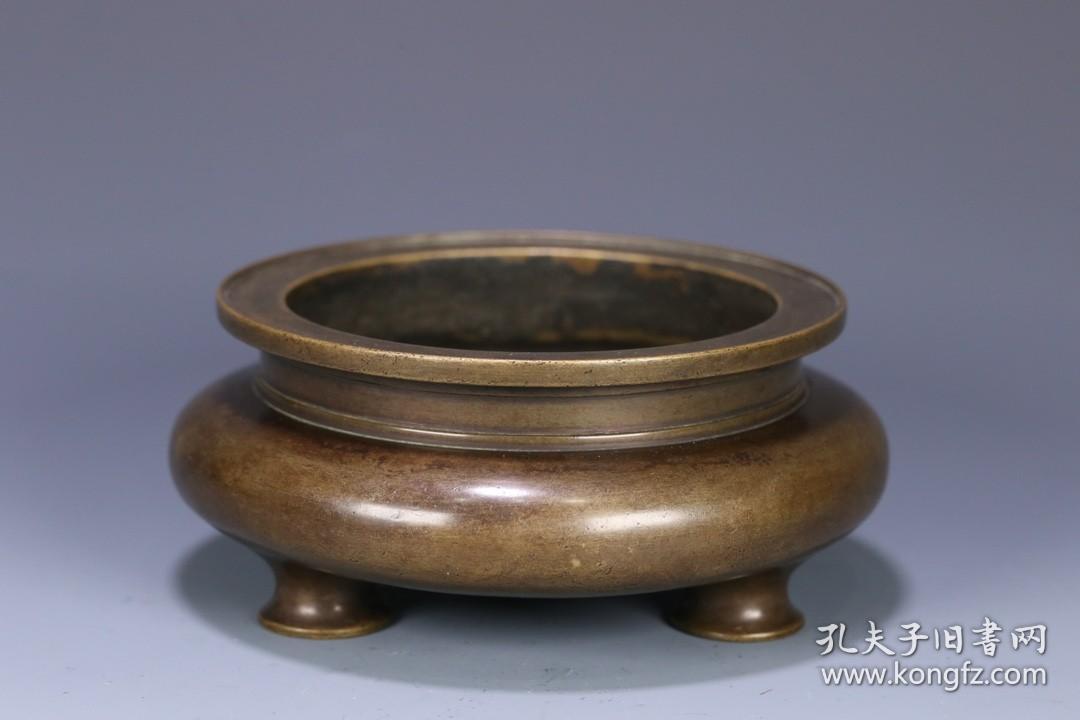 旧藏大明宣德年制款铜香炉