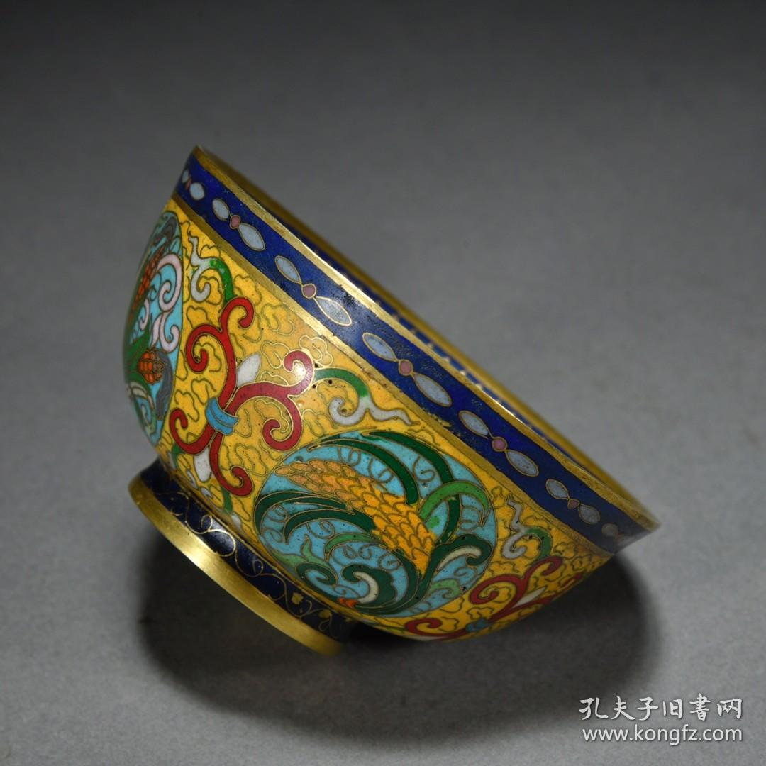 乾隆·铜鎏金掐丝珐琅彩硕果累累碗