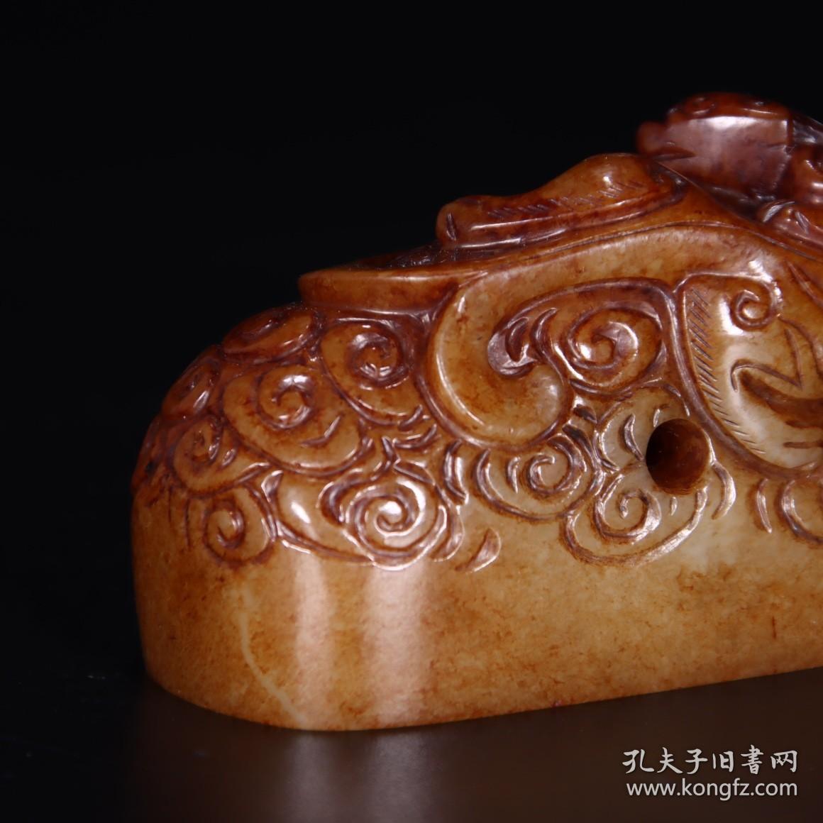 旧藏和田玉龙纹印章