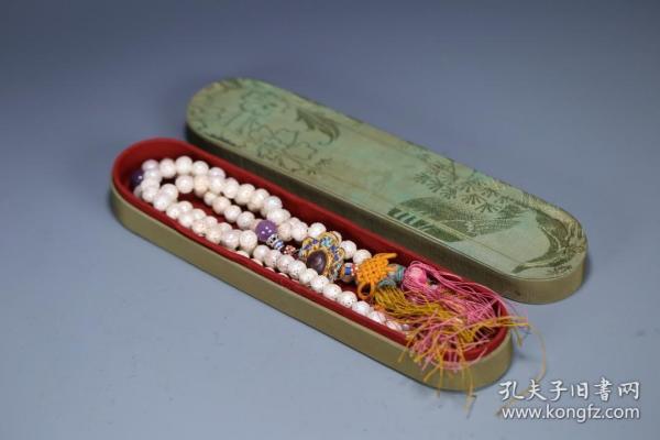 清代 老珍珠鏤空壽紋108佛珠