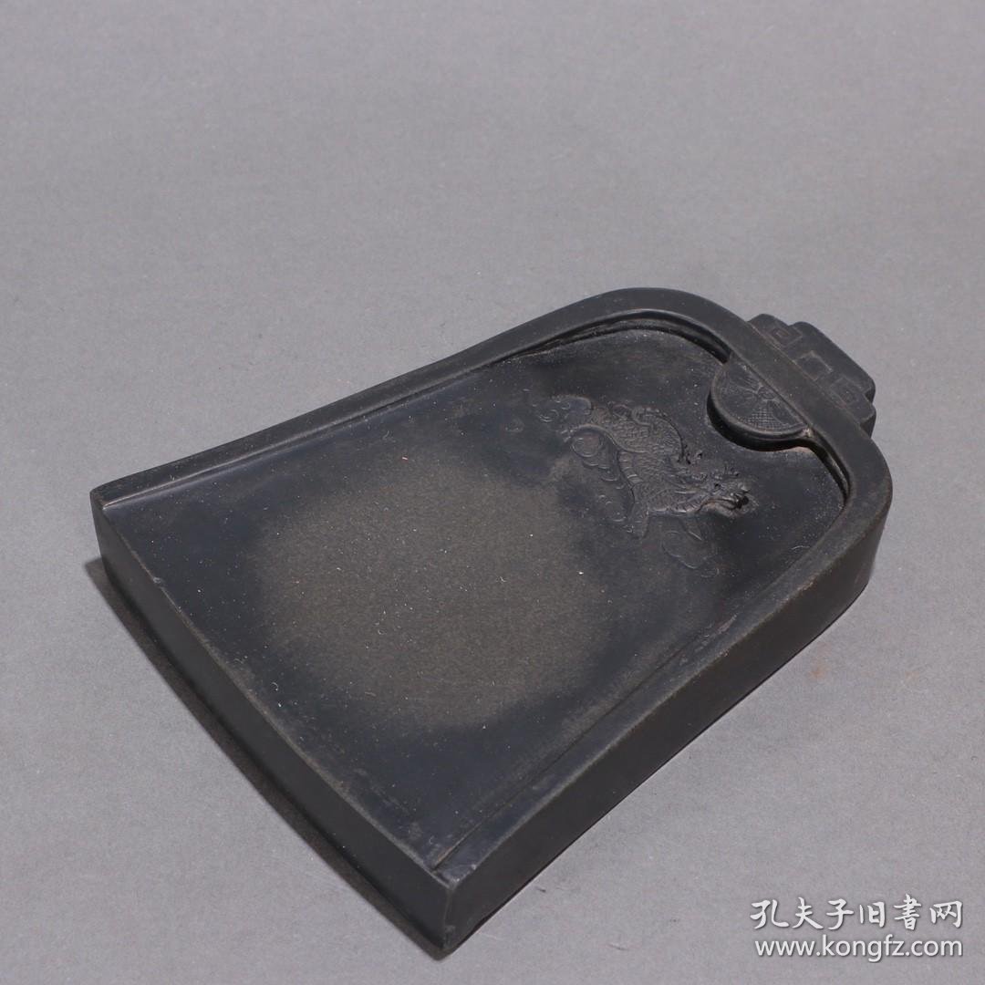 旧藏-蓝瑛款歙砚鳝鱼黄鱼籽砚