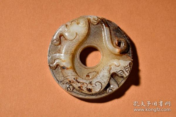 汉代 高古玉螭龙玉璧