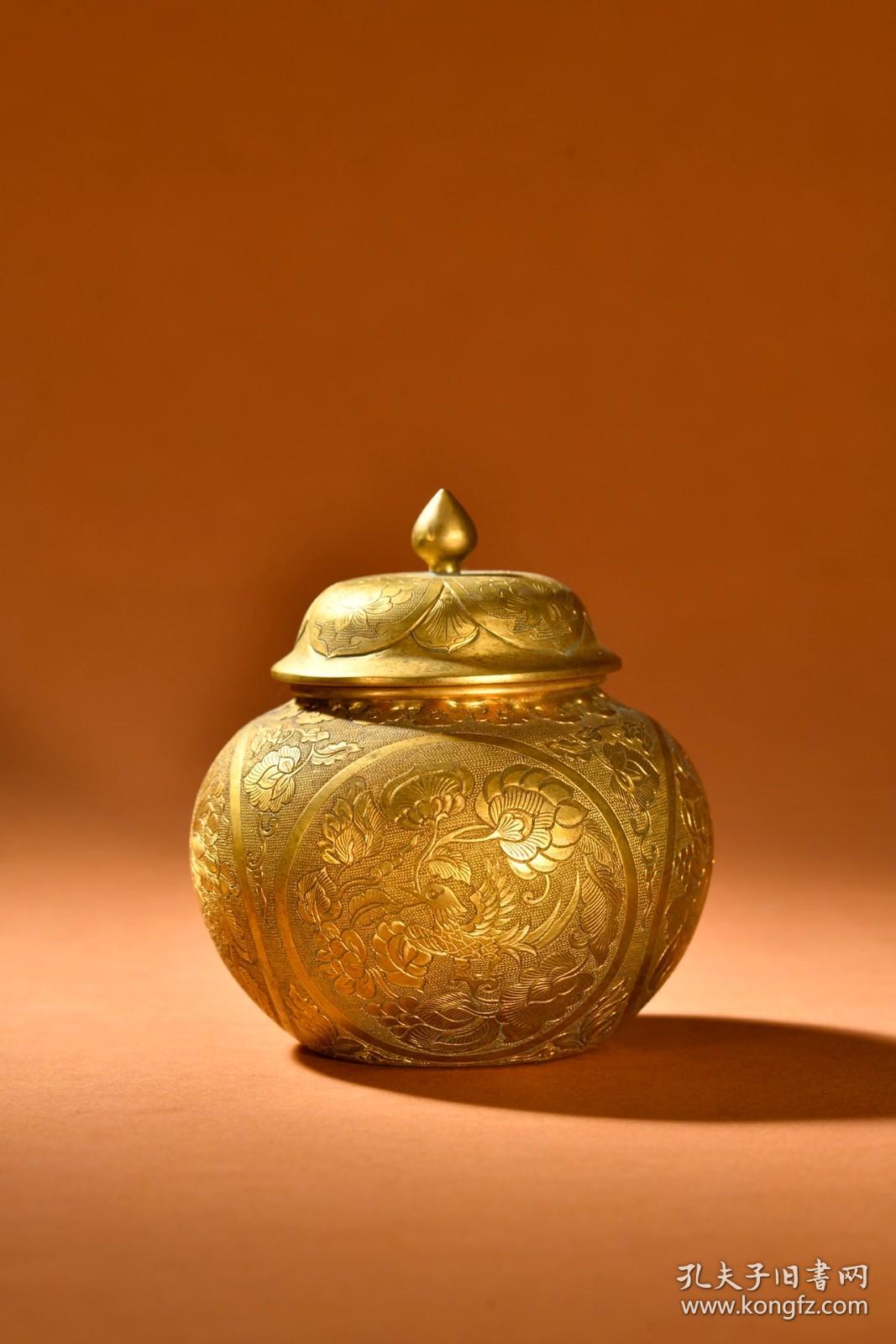 唐代 银鎏金炸珠人物摆件