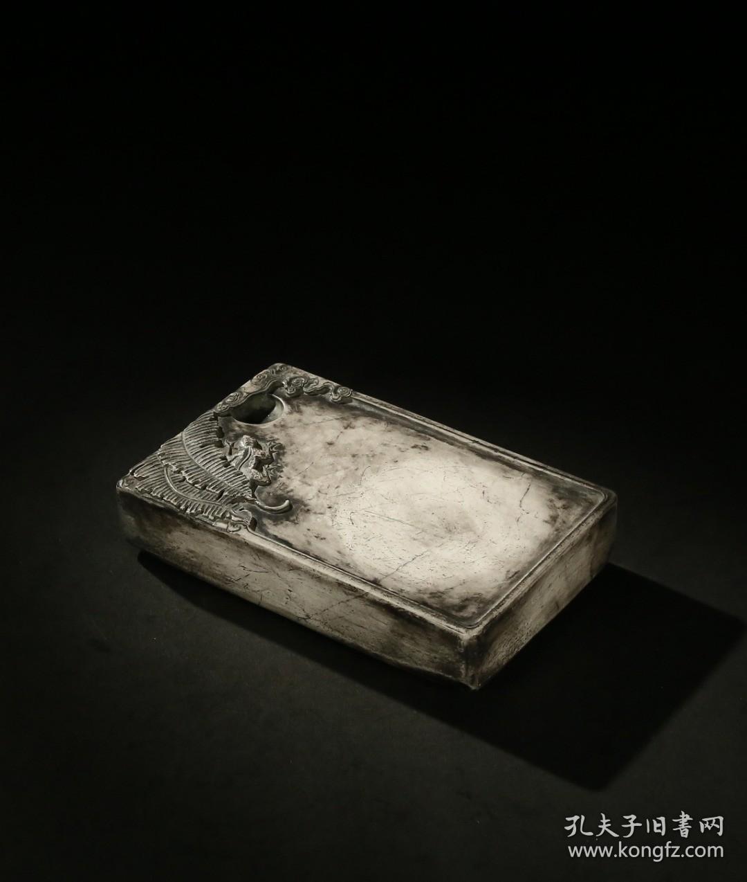 旧藏白端砚步步高升