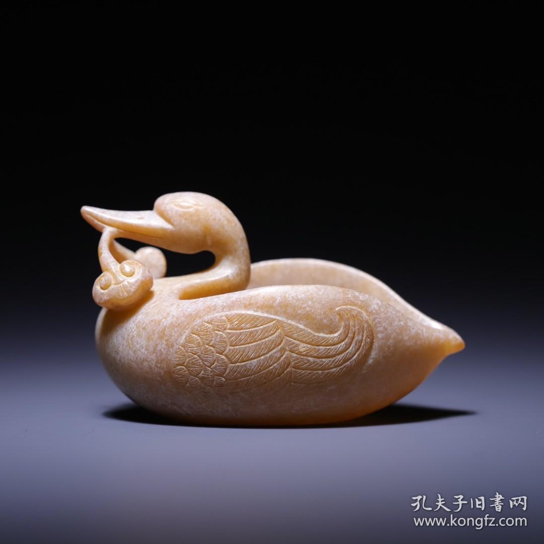 和田玉鹤形匜尺寸764144厘米重785克