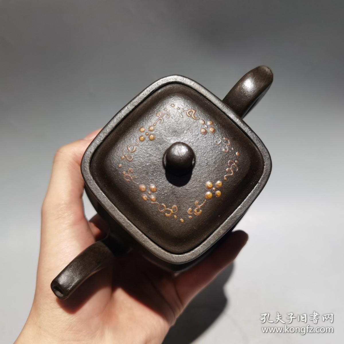 早期旧藏老紫砂壶【高四方】精品珍藏低价格拍卖包浆珍品养生名家手工