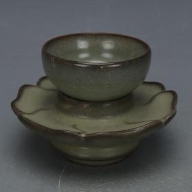 宋代哥窑茶盏 茶杯 古董老货古玩旧货 古瓷器茶具 五大名窑收藏