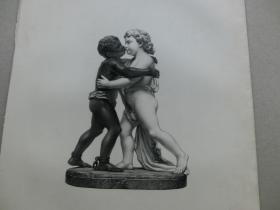 【百元包郵】《兄弟情誼》（THE BROTHERS） 1873年 鋼版畫  源自藝術日志 倫敦文切公司出品  紙張尺寸約31.2×23.5厘米