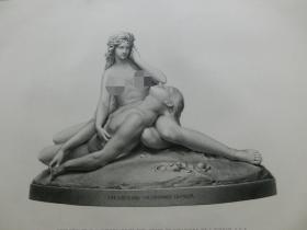 【百元包邮】《希萝与利安德》（THE SIREN AND THE DROWNED LEANDER） 1873年 钢版画  源自艺术日志 伦敦文切公司出品  纸张尺寸约31.2×23.5厘米 取材于希腊神话爱情故事