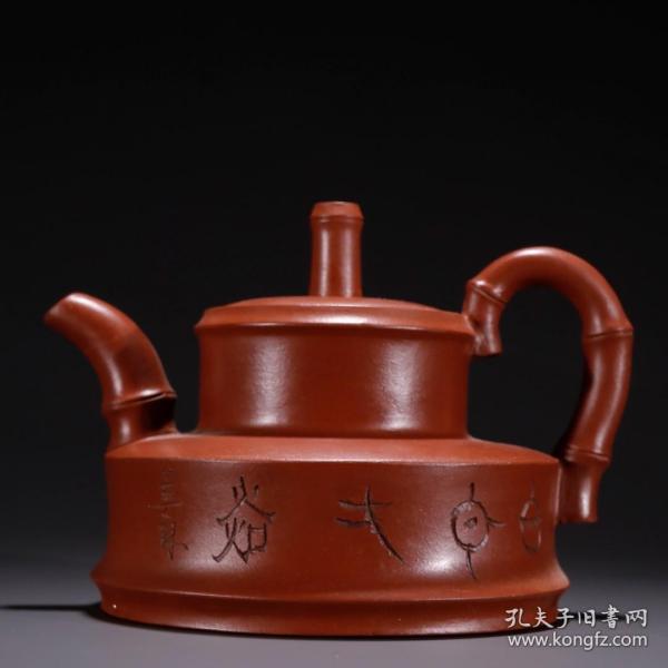舊藏·施小馬款紫砂竹節紋茶壺