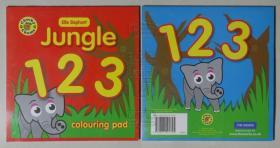 英国原版-Jungle 123 colouring pad