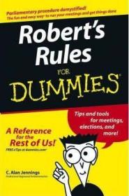 现货Robert's Rules for Dummies (For Dummies)[9780764575747]
