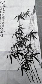 碑拓拓片 【板桥竹石图】宣纸拓片，原石愿拓。全手工拓 。字迹清晰
尺寸90cmx47cm