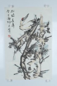 河南画院画家、江苏国画院画家  杜大伟 松鹤长寿 纸本软片（作品得自作者本人）
