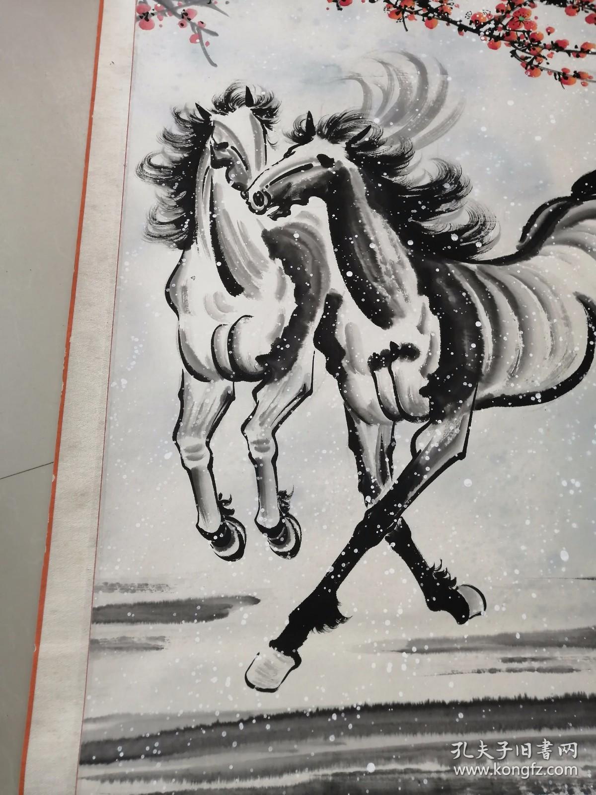 中国画一幅梅花马手绘原画已装裱编号158